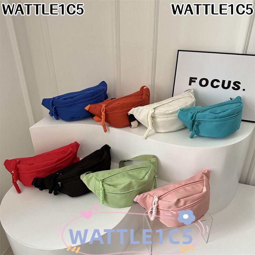WATTLE1C5 กระเป๋าคาดหน้าอกและเอวกันน้ำสำหรับผู้หญิง ดีไซน์ครึ่งวงกลม ความจุขนาดใหญ่ ใช้งานได้หลายแบบ