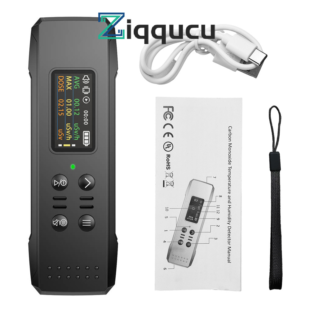 ZIQQUCU เครื่องตรวจจับรังสีนิวเคลียร์แบบพกพา Xβγการตรวจจับรังสี Geiger Counter