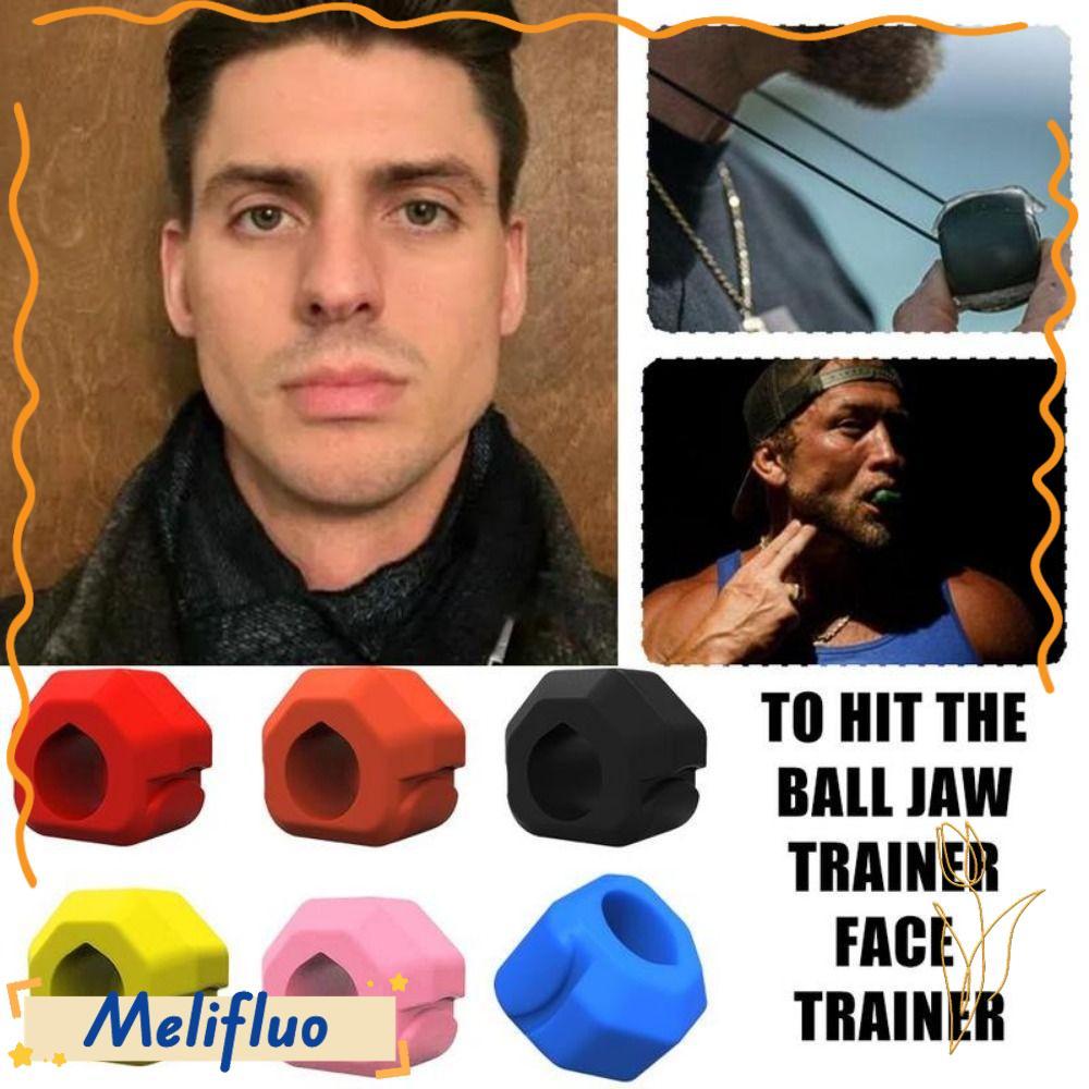 MELIFLUO Jawline Exerciser, BPA ฟรี Anti-stress Jaw Trainer, Exerciser Shaper Gum เม็ดซิลิโคนนวด Bal