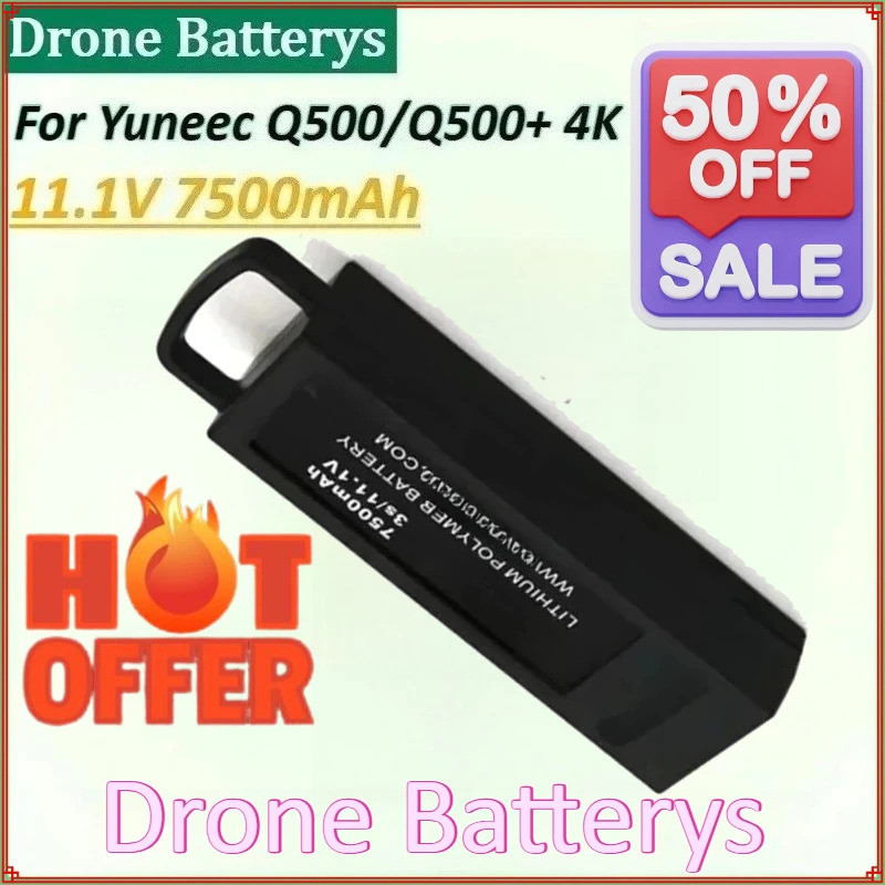 11.1V 7500mAh Drone แบตเตอรี่สําหรับ Yuneec Q500/Q500+/Q500 4K/Q500+ PRO 4K RC Drone สําหรับ GiFi 3S