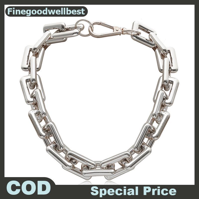 เครื่องประดับแฟชั่น Punk Hip Hop Choker สร้อยคอมีลูกปัดและโซ่หนา สไตล์สตรONG