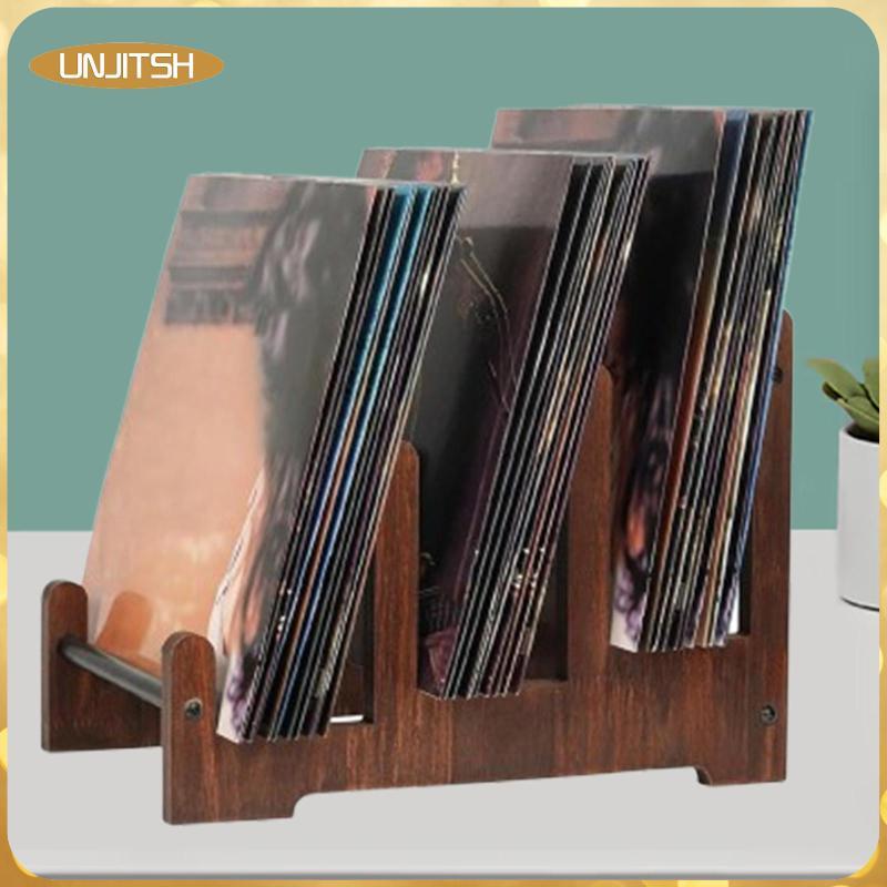 [unjitsh] Vinyl Records Storage Holder Table Modern 3 ชั้นอเนกประสงค์ Vinyl Records Organizer สําหรั