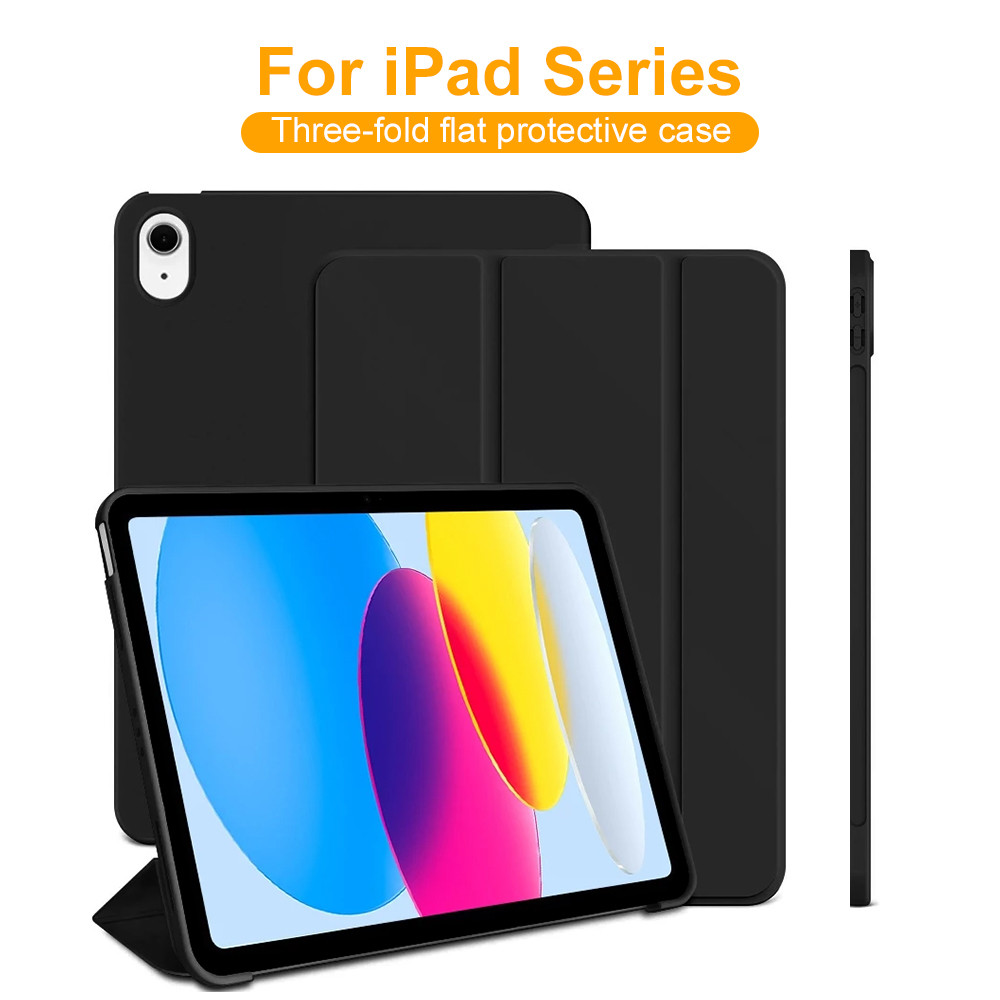 เคสแท็บแล็ต For iPad 11 10 5 6 Case iPad Pro 11 Pro 13 Air 4 3 5 Air 11 13 Mini 6 7 ซองพับสามทบแบบนุ่ม การระบายความร้อน