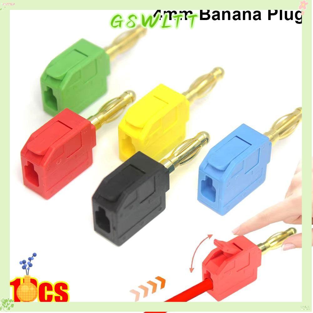 GSWLTT 1 ชิ้น Quick Connect Banana Jack, 4 มม.Solderless Banana Plug, High Current 32A ขั้วต่อสายไฟท