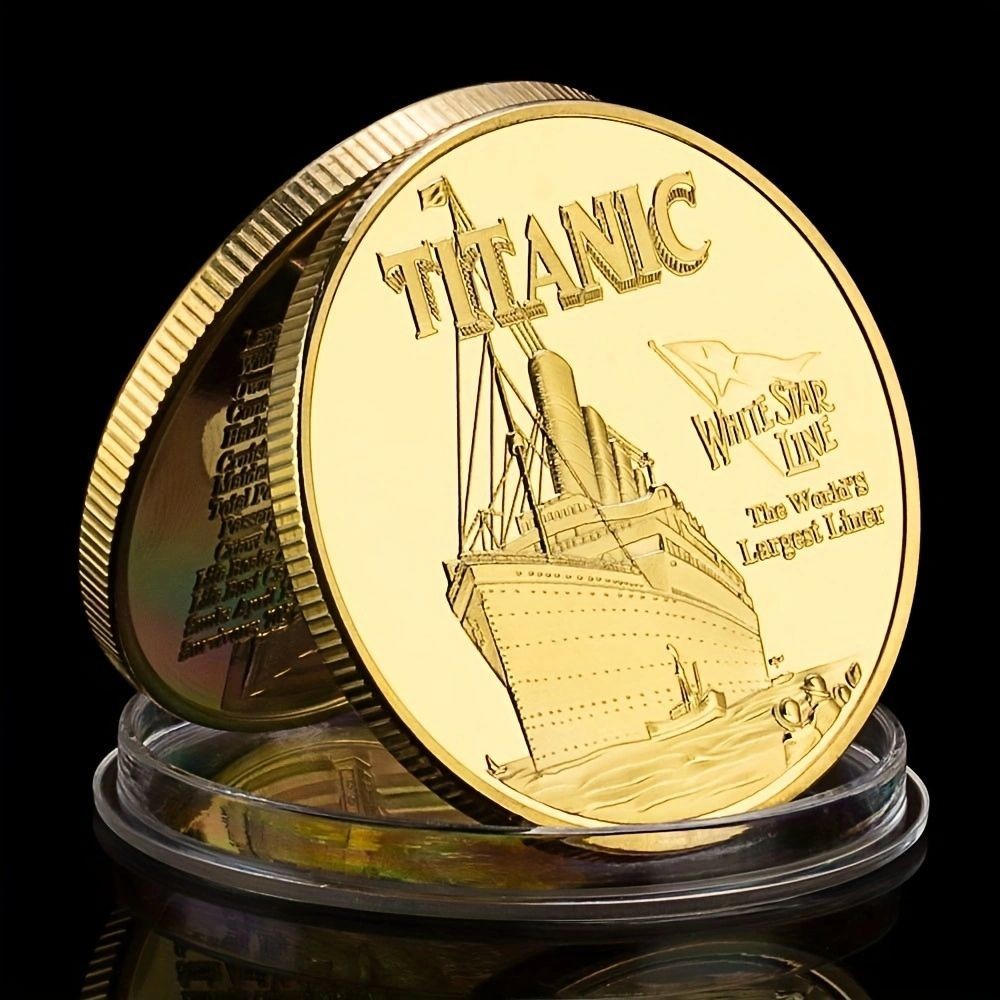 UK Titanic Ship Gold-Plated เหรียญที่ระลึกเหรียญสะสมเหรียญเคลือบทองเหรียญที่ระลึกเหรียญทอง diy UK Ti