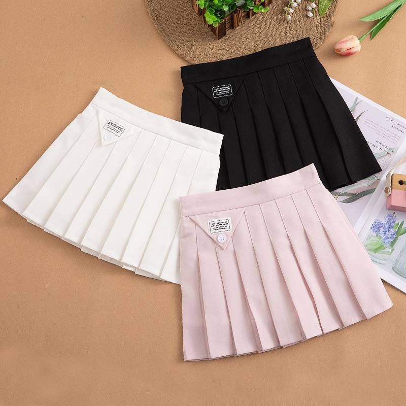 Girl's Miniskirt Pleated Skirt Summer New Children Fashionable Summer Clothing Versatile Short Skirt
