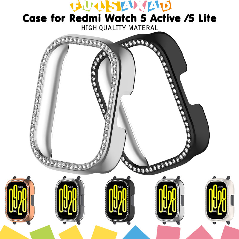Bling PC กรณีปกป้องหน้าจอ for Smartwatch Redmi Watch 5 Active / Redmi Watch 5 Lite อุปกรณ์ปกป้องหน้าจอเพชร อุปกรณ์เสริม