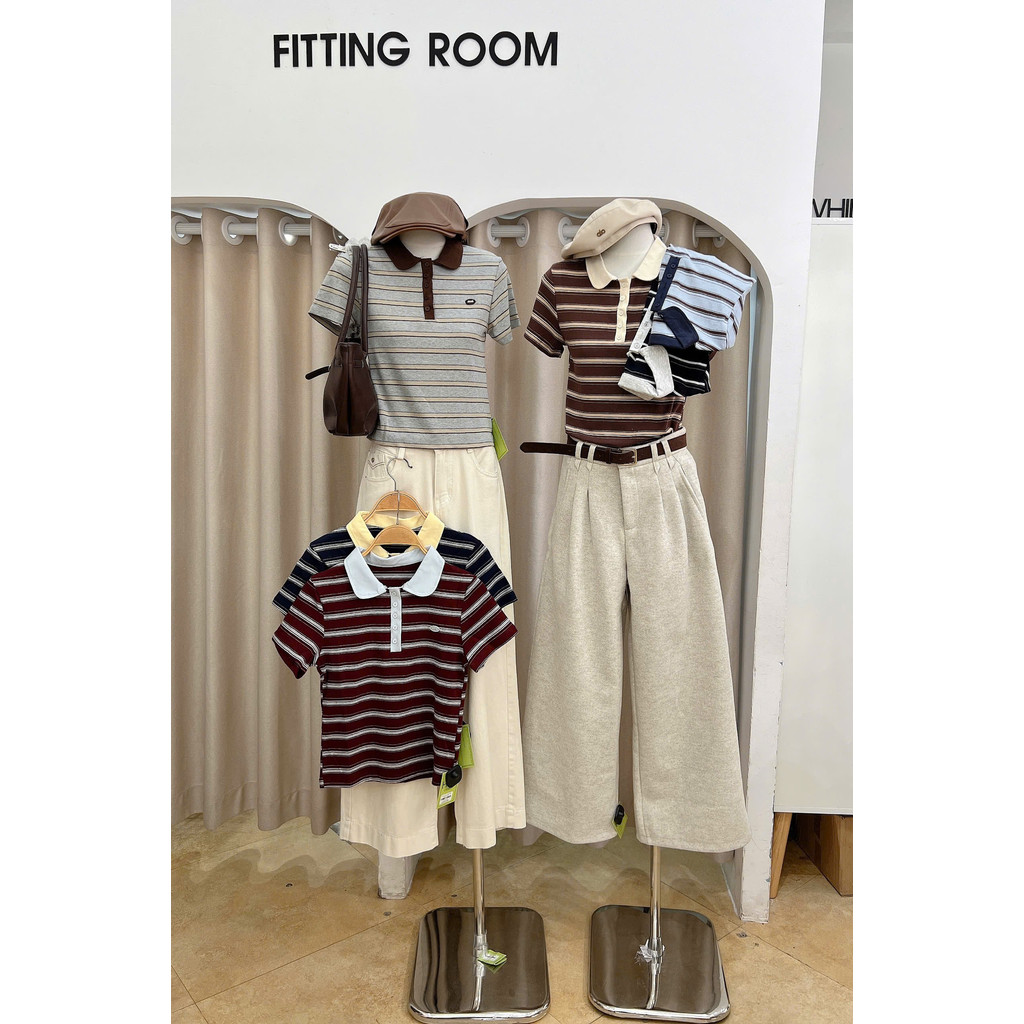 เสื้อโปโลลายทางผู้หญิง 8832 ไม่มี 2502