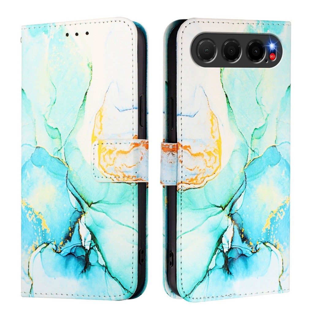 TCL Phone 2 T-mobile Revvl 7 Pro 5G Aquos sense 9 Plus R9 Wish 4 Marble Print PU Leather Case – ช่อง