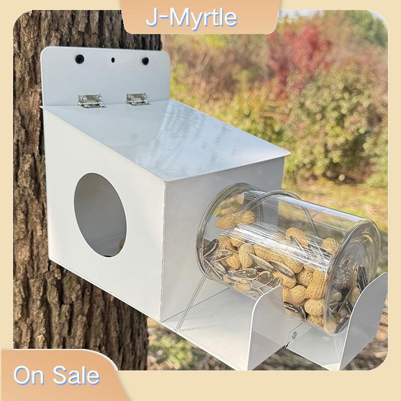 J-Myrtle Squirrel Feeder, Bayard Gallon Jar Squirrel Feeder สําหรับภายนอก,เพลิดเพลินไปกับกระรอกกินข้