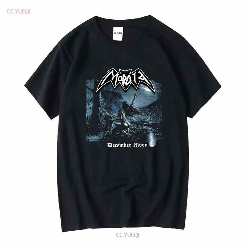 เสื้อยืด Morbid December Moon สีดำ ผ้าฝ้าย สำหรับผู้ชาย ไซส์ S ถึง 5XL รุ่น PM953 สไตล์วินเทจ ลายกรา