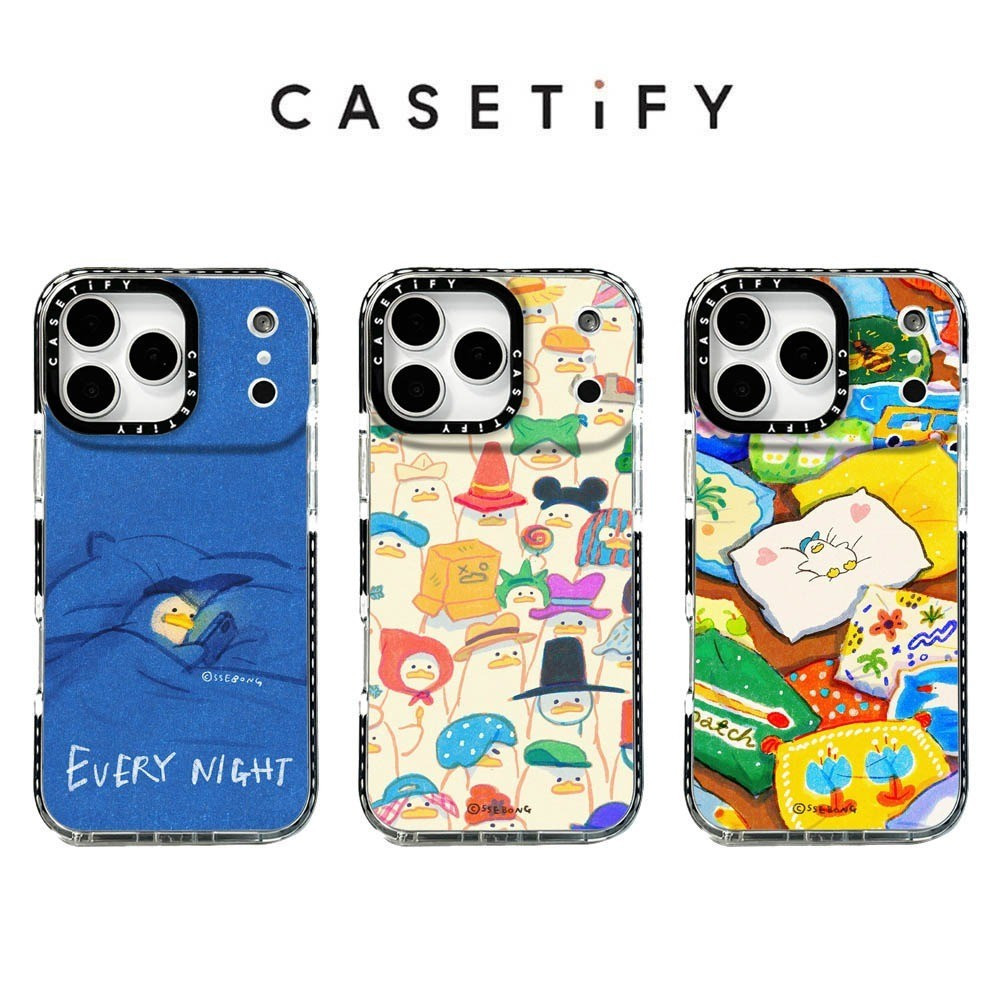 เคสโทรศัพท์TPU เคสโทรศัพท์ลายเป็ดหมอนการ์ตูนมองที่หลังโลก สำหรับ iPhone18promax, 17Air, 16, 15, 14, 13, 12, 11 ป้องกันการตกแตก ต้านการเหลือง
