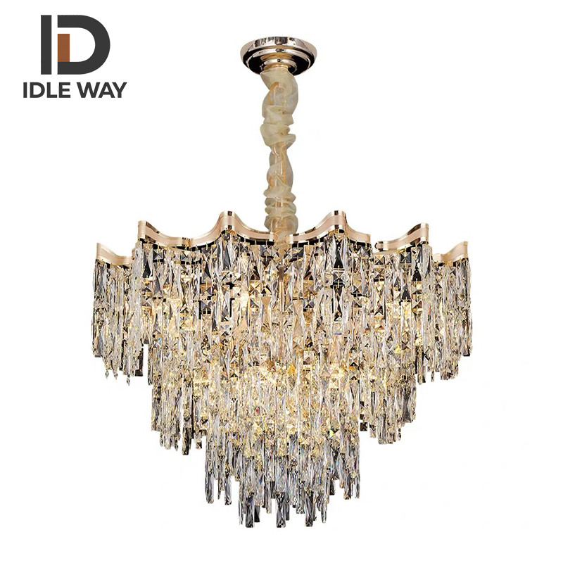 IDLEWAY โคมไฟระย้าคริสตัล WD5382 โคมไฟระย้าคริสตัลหรูหราระดับไฮเอนด์สไตล์อเมริกัน