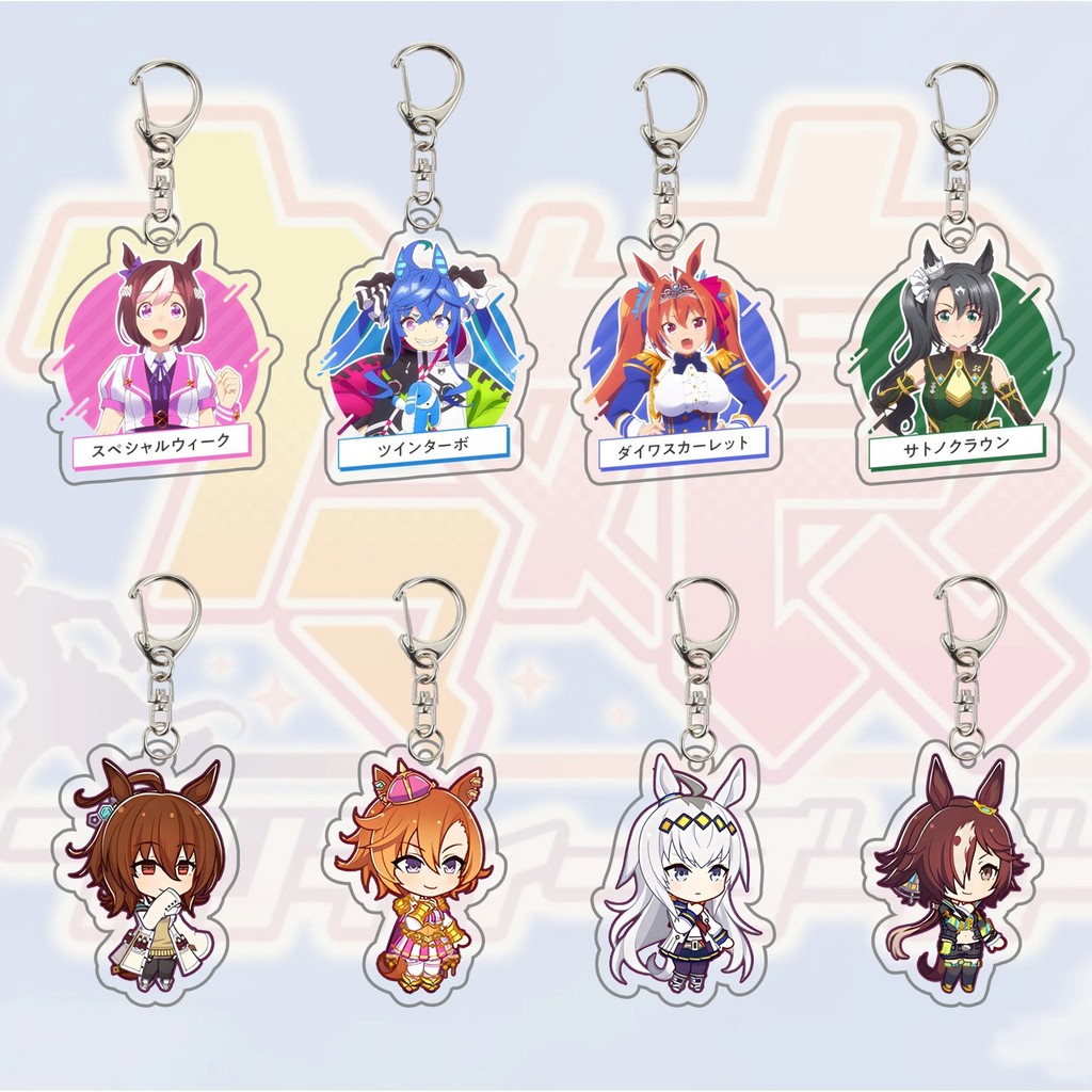 พวงกุญแจอนิเมะ Uma Musume Pretty Derby Standee การตกแต่งตัวละครอะคริลิค Oguri Cap Silence Suzuka Agn