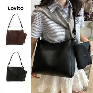 Lovito กระเป๋าถือสะพายไหล่หนัง Pu สำหรับผู้หญิง (แพ็คคู่) LF…