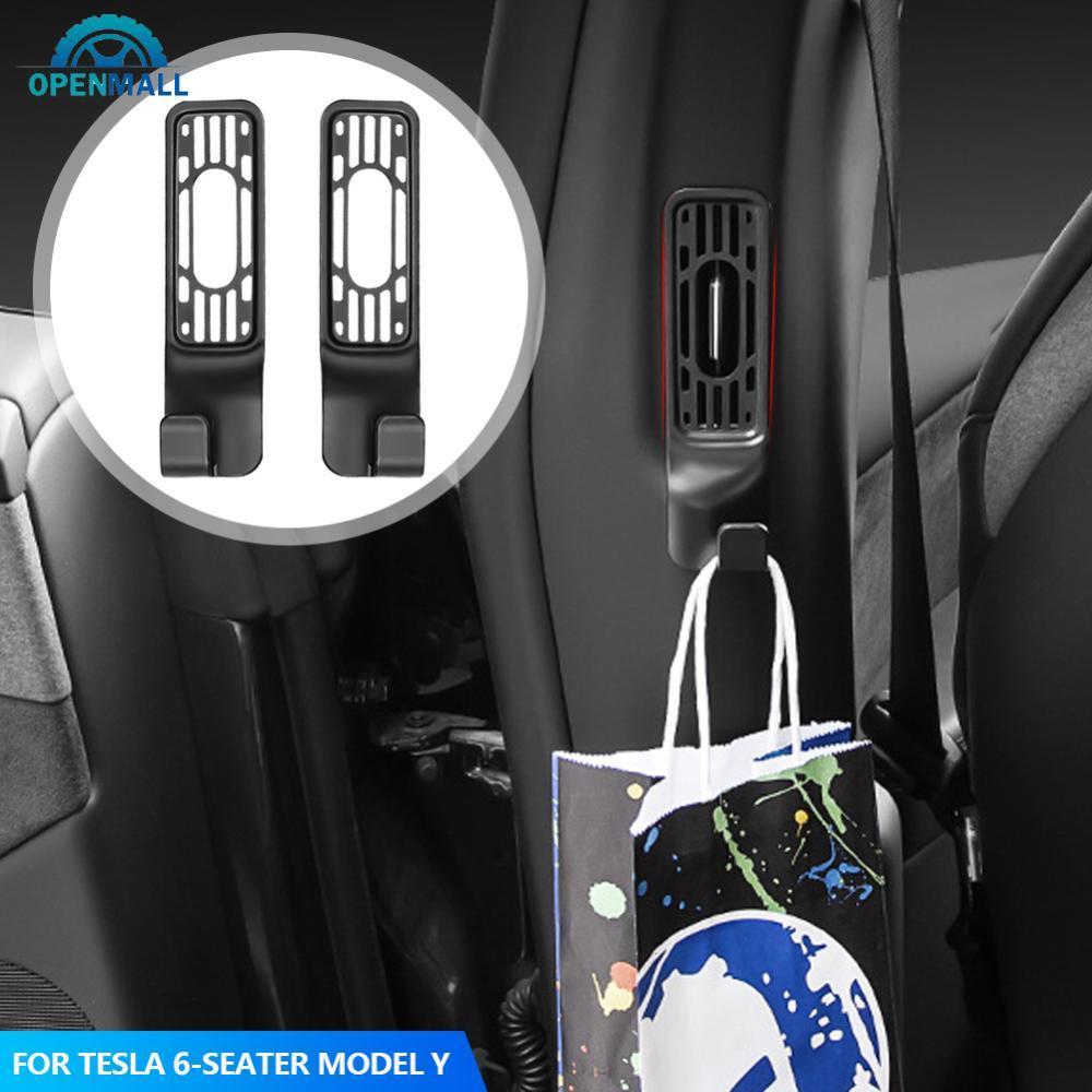 OPENMALL 2 ชิ้นชุดรถด้านหลัง Air Vent Hooks สําหรับ Tesla 6 ที่นั่งรุ่น Y แถวที่สองที่นั่งกลับ Organ