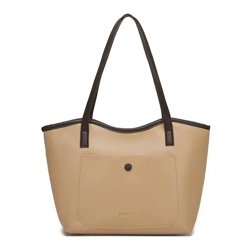 Mumu 8080 Women PU Leather Medium Tote Bag กระเป๋าสะพายไหล่สําหรับนักเรียนหญิงวิทยาลัยสํานักงาน