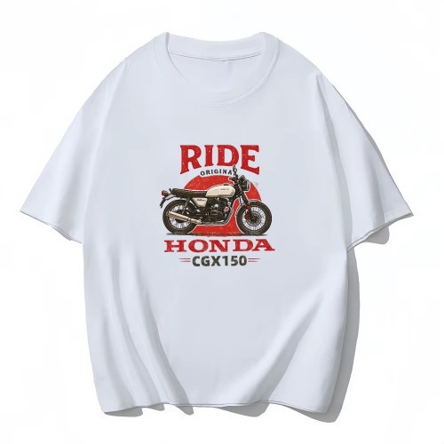 แฟชั่นHONDA Honda CGX 150 New Summer Racing Locomotive Motorcycle Printed Locomotive Men's T-Shirt F