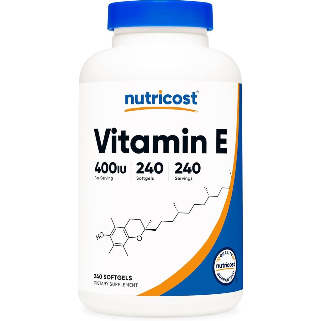 Nutricost Vitamin E 400 IU, 240 แคปซูล Softgel ปราศจากกลูเตน