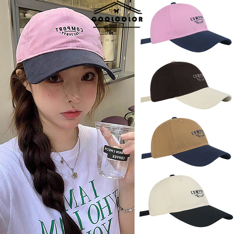 ในไทย✨หมวกเบสบอลสไตล์วินเทจอเมริกัน สีตัดกัน ปักตัวอักษร เนื้อผ้านุ่ม ใช้ได้ทั้งชายและหญิง.COD