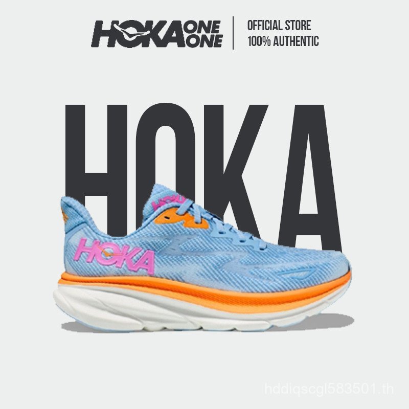 Hoka Clifton 9 1127896-ABIW Airy Blue Ice Water รองเท้าวิ่งสําหรับผู้ชายรองเท้าผ้าใบ K5JV