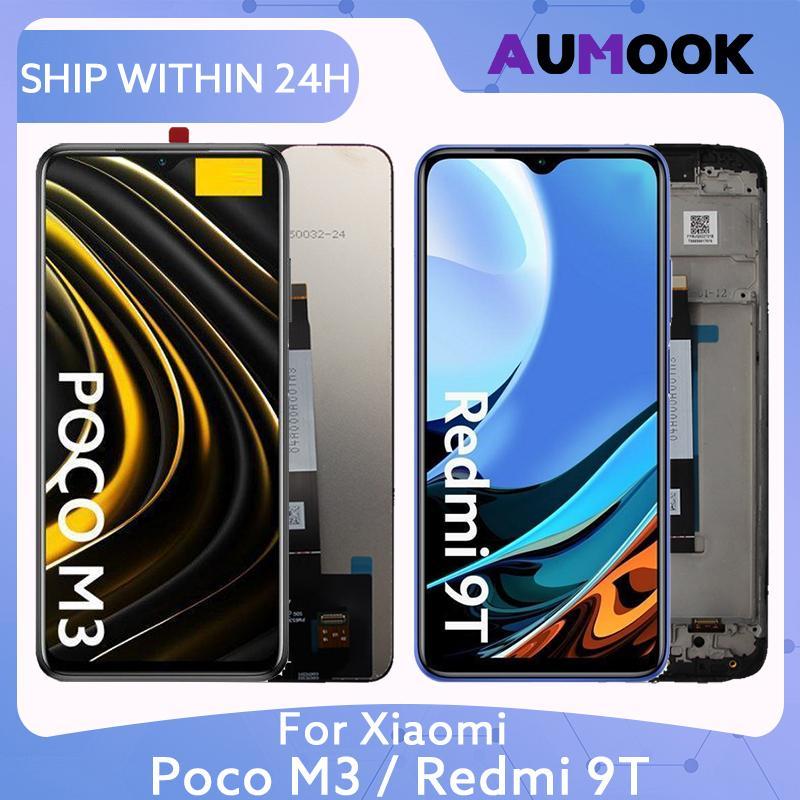 6.53 "จอแสดงผล LCD สําหรับ Xiaomi Poco M3 Redmi 9T LCD Touch Screen Digitizer Assembly กรอบ M2010J19