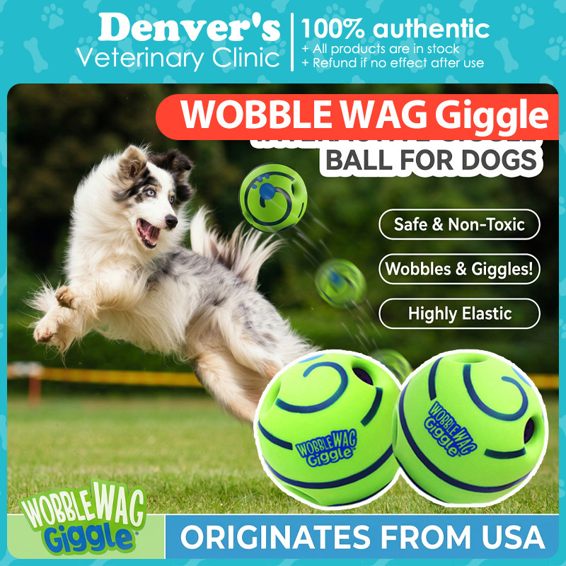 Interactive Wobble Wag Giggle Ball สําหรับสุนัขทําให้เสียงสนุกและเรืองแสงในที่มืด ของเล่นเล่นตัวเองท