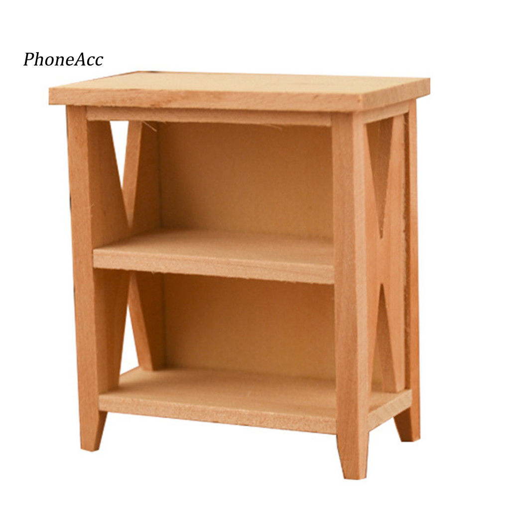 1/12 Mini Dollhouse ไม้ Unpainted Locker ตู้ชั้นเก็บรุ่น Decor