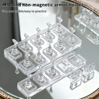 Zhuliye789ps] 1/5/10 Grid Non-Magnetic Nail Stand ตัวอย่างเล็บจอแสดงผลผู้ถือยาทาเล็บเคล็ดลับเล็บนํากลับมาใช้ใหม่ใหม่
