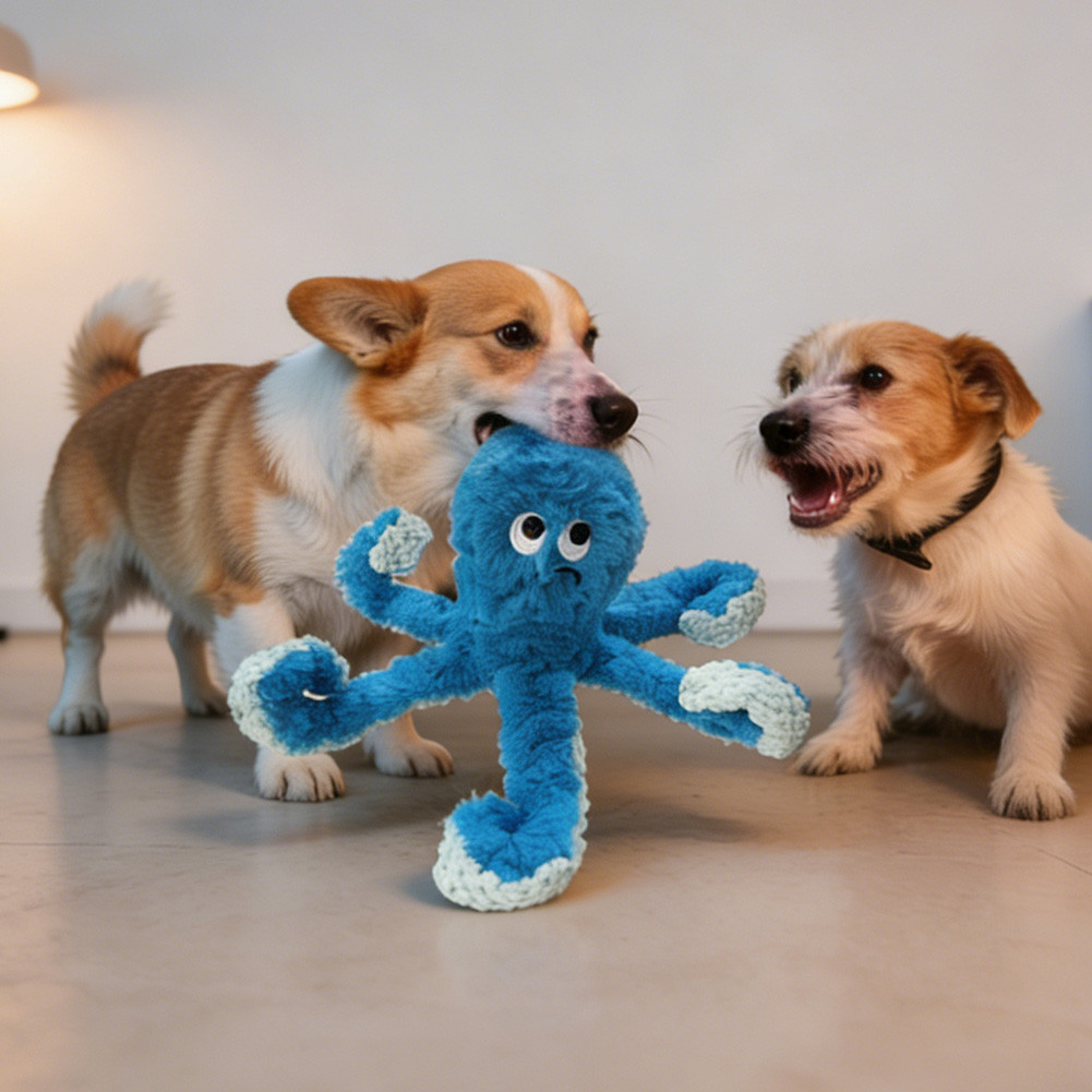 ของเล่นสุนัขตุ๊กตาแข็งแรง Octopus Hidde-Food ของเล่นสุนัขเพื่อการศึกษา Pet Supply