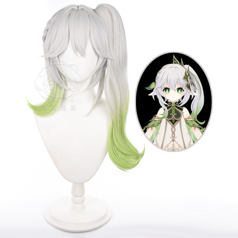 Misscoo Wig Cosplay Genshin Impact Sumeru Nahida สีเขียว ผมสังเคราะห์ทนความร้อน