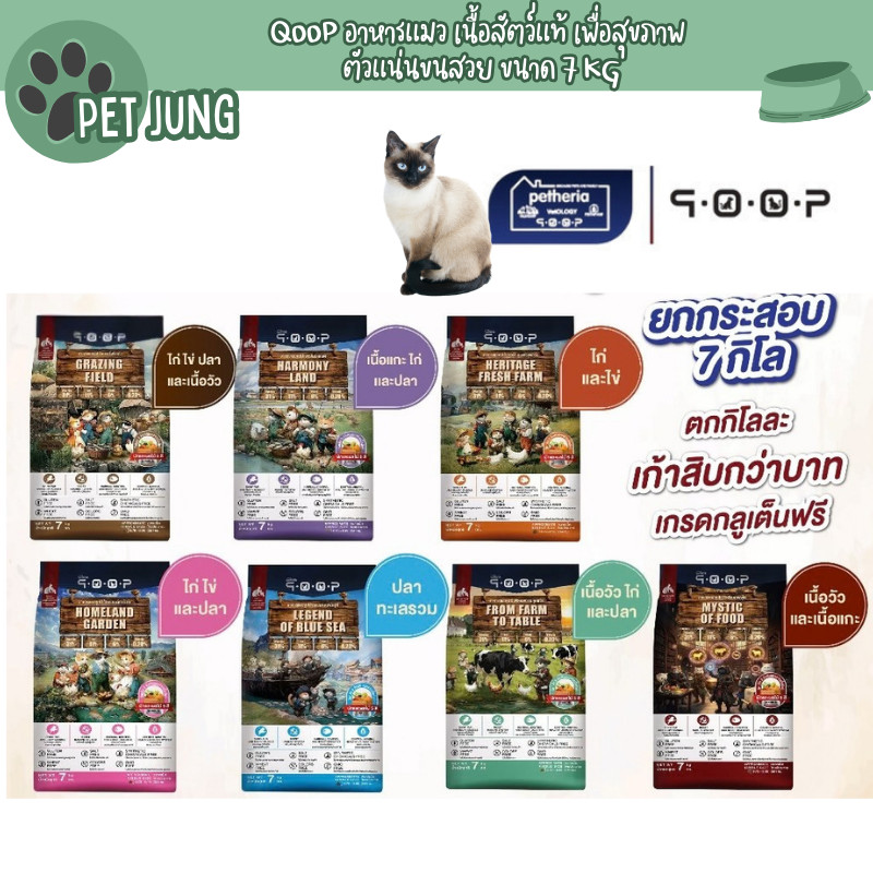 qoop - อาหารแมวคูปป์ STARTED GLUTEN FREE สำหรับแมวทุกช่วงวัย 7 KG