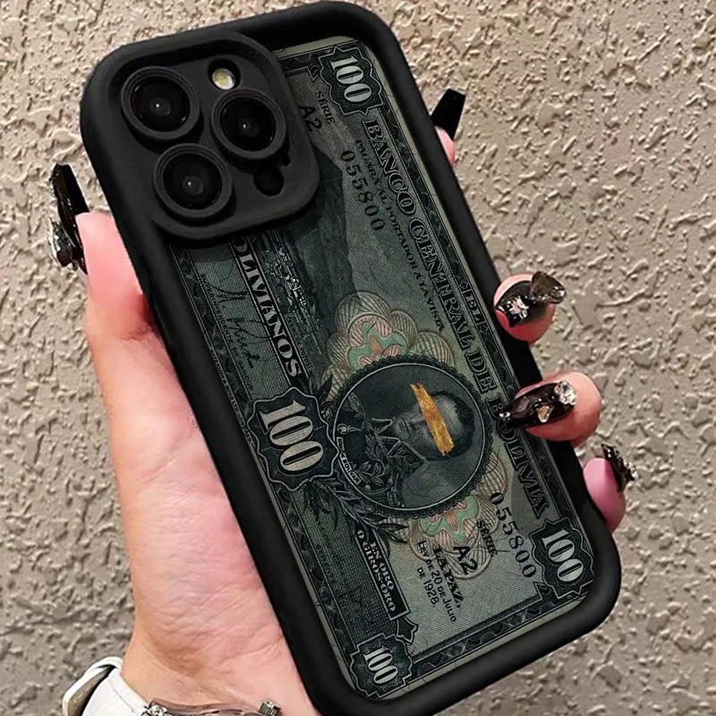 Dollar Bill ภาพประกอบเคสโทรศัพท์กราฟิกสําหรับ iPhone 16 15 14 Plus 13 12 11 Pro MAX ซิลิโคนกันกระแทก