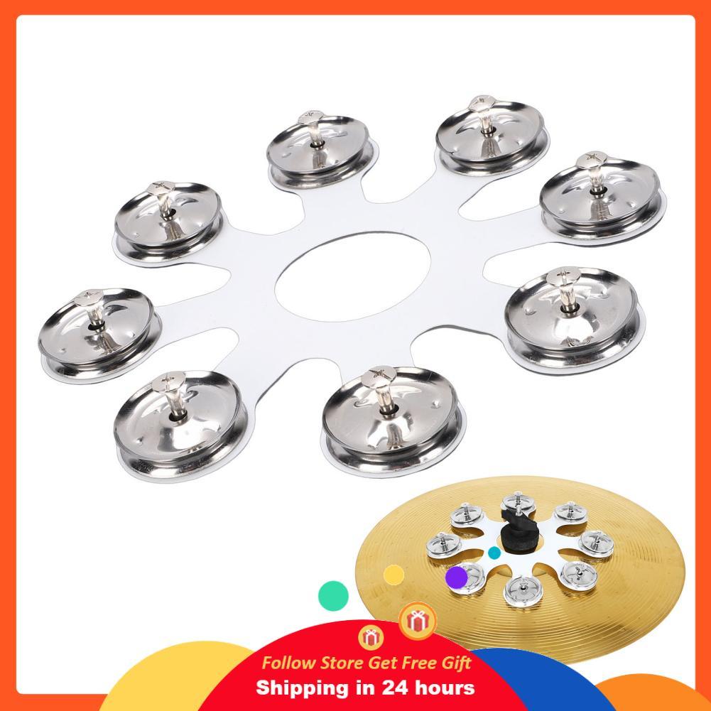 Skejnojj Jiawu กลองแบบพกพา Hi หมวกสำหรับ CRASH Cymbal Ride STACK Cymbals 8 คู่สแตนเลส Jingle ที่ไม่ซ