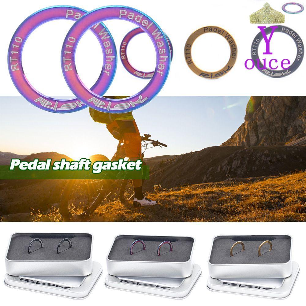 YOUCE 2 ชิ้น Pedal Spacer กันสนิมขยายไทเทเนียมจักรยานเหยียบเครื่องซักผ้า