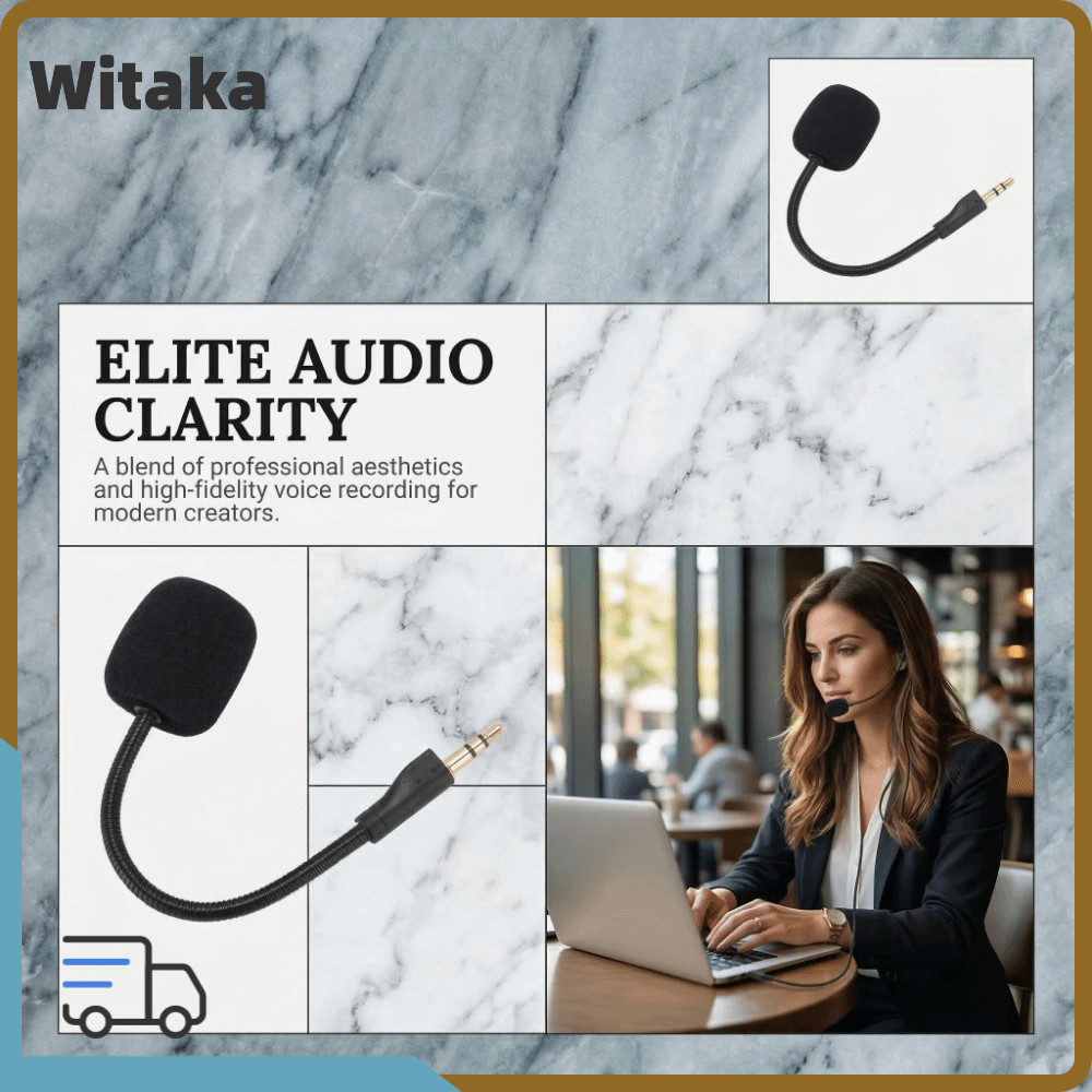 WITAKA Noise Cancelling Mic, 3.5 มม. Plug and Play Mic Replacement, ทนทาน Gold Plated Plug ยืดหยุ่นท