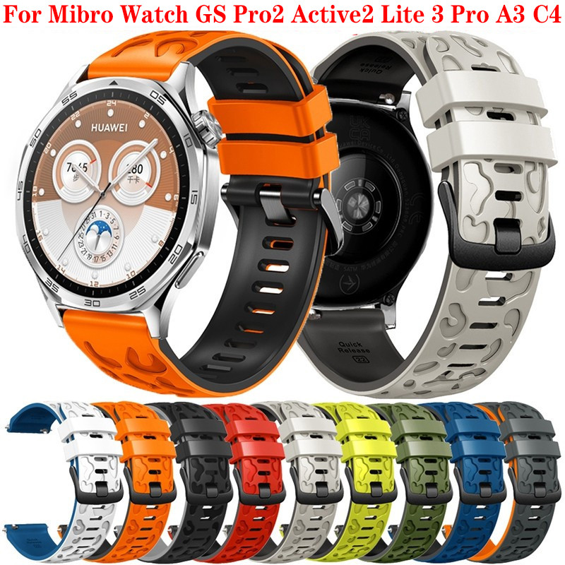 22 มม.ซิลิโคนสําหรับ Mibro นาฬิกา GS Pro2 Active2 Lite 3 Pro A1 A2 A3 X1 T2 C3 C4 T2 Lite3 Active 2 