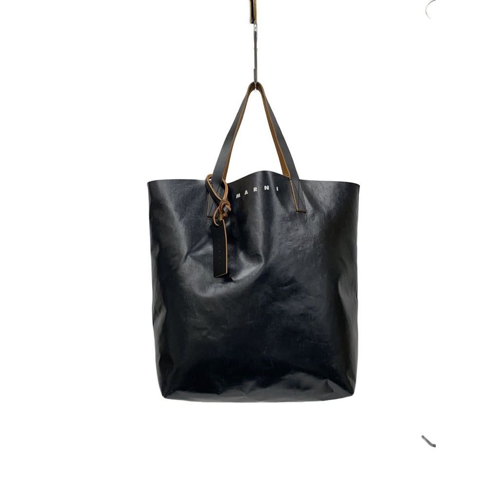 MARNI Tote Bag Purse pvc BLK BLU plain Direct from Japan Secondhand