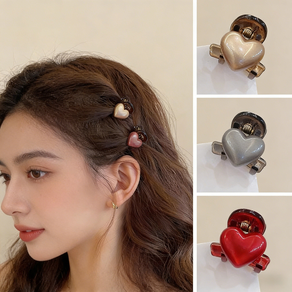 ตัวหนอนหัวใจเล็กพร้อมไข่มุก สำหรับจัดทรงผมและหน้าม้า ขนาด 2 ชิ้น
