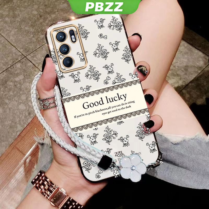 PBZZ เคส ปลอก OPPO Reno 6 4g OPPO A16 OPPO Reno 6Z 5g OPPO reno6 Z 5g กรัมโทรศัพท์กรณี softcase electroplated กันกระแทกปกการออกแบบใหม่ความงามหรูหราย้อนยุคสร้อยข้อมือสำหรับสาว DDXYBH01