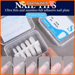 100ชิ้น/กล่อง เล็บปลอมขนาดกลาง ผิว Matte เคลือบด้าน แผ่นต่อเล็บ กดติดได้ทันที DIY อุปกรณ์ทำเล็บ