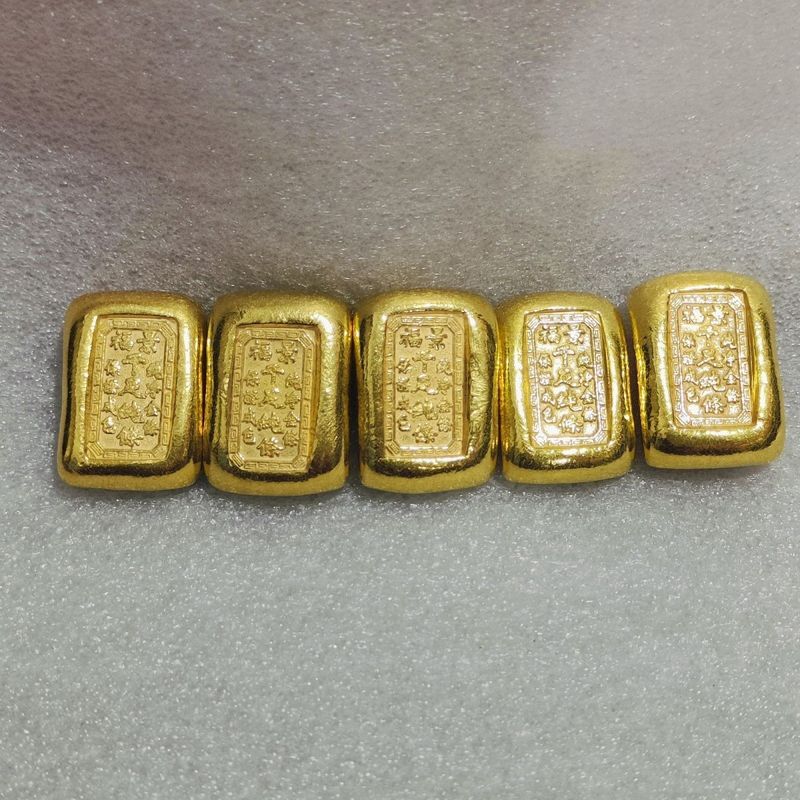 *** คอลเลกชันโบราณ Qza% Qing Dynasty Gold Coins โบราณ Gilt Solid Gold Gold Bar Gold Ingot One หรือ T