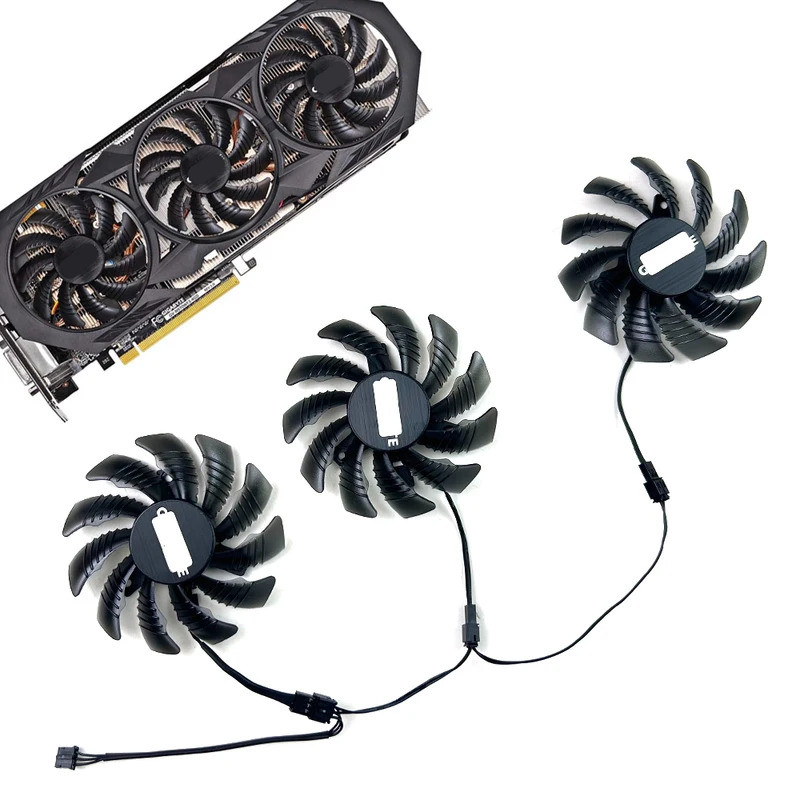 ใหม่ พัดลมระบายความร้อน 3pin 78MM T128010SM PLD08010S12H GTX970 VGA GPU Cooler พัดลมสําหรับ Gigabyte