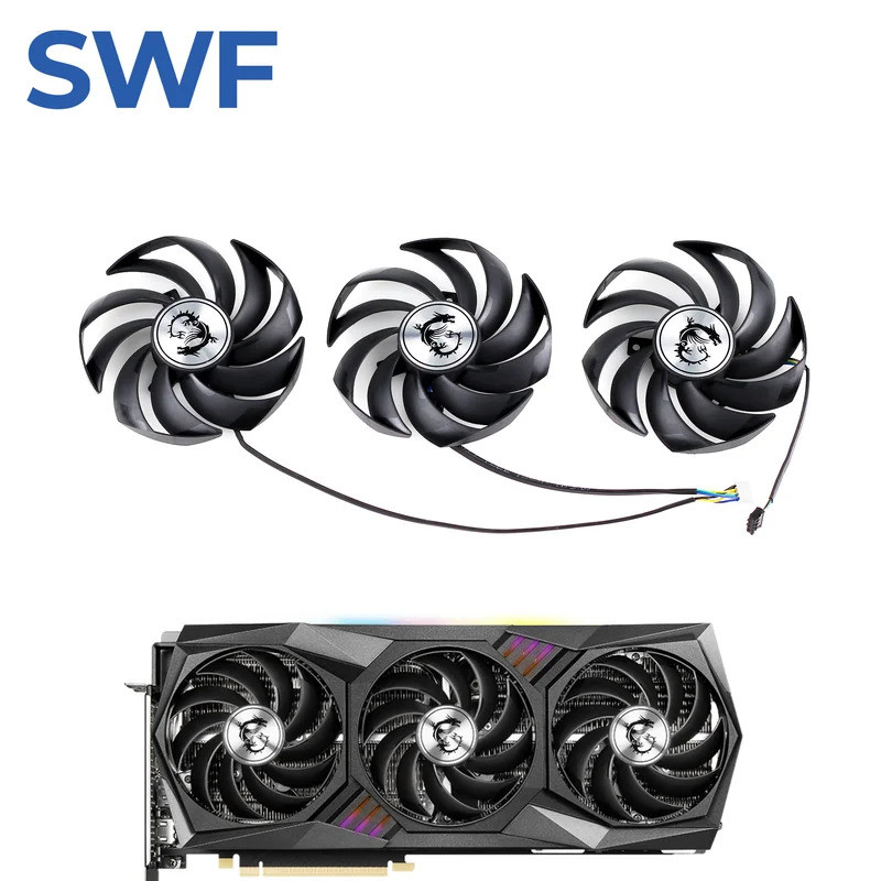 PLD09210S12HH พัดลมระบายความร้อนสําหรับ MSI RTX 3060 3070 3080 3090 Ti RX 6800 XT GAMING X TRIO กราฟ