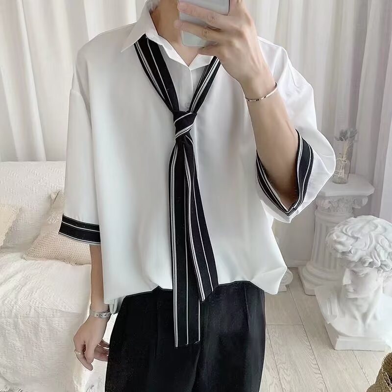 EERSHENSHI เสื้อเชิ้ตแขนสั้นผู้ชายฤดูร้อนเสื้อเชิ้ตลําลองทุกวัน