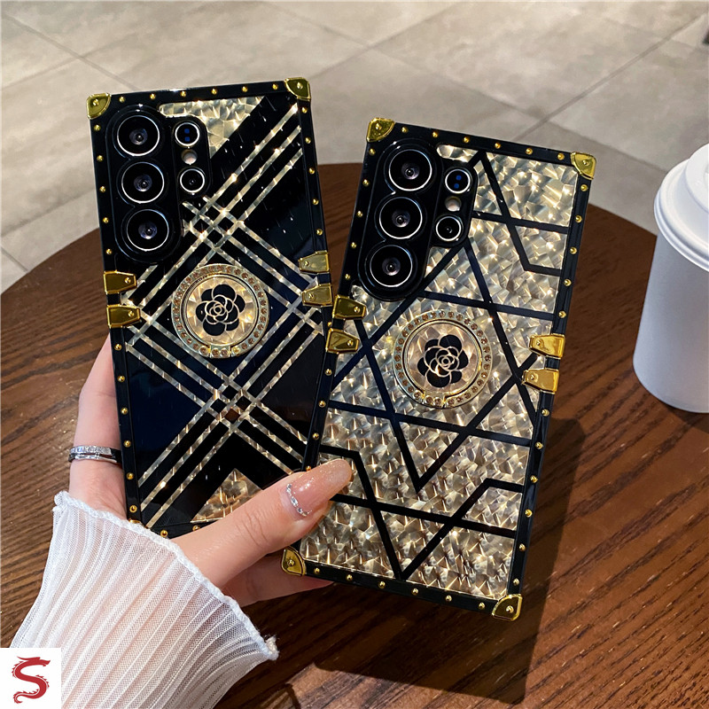 SAMSUNG ปลอกเคสกันกระแทก Camellia พร้อมแหวนจับ รองรับ S26 Ultra, S25 Ultra, S24 Ultra, S26+, S25+, S24+, S23+, S22, FE, S10 5G, Note20, Note10