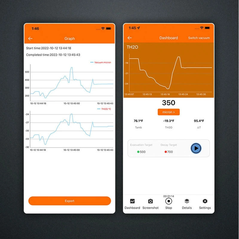 VGW-Mini เครื่องสูญญากาศไมครอน 1-19000 ที่ถูกต้องดิจิตอลไมครอนเครื่องทําความเย็นสูญญากาศ HVAC/R Fiel