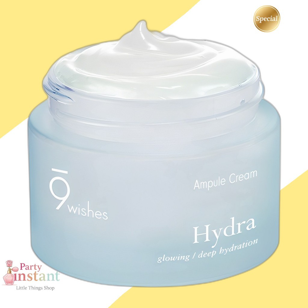 [9wishes] 9Wishes Hydra Ampoule Cream 50 ml 1 ชิ้น / Korean Ampoule Cream / Dewy Finish / ของแท้ 100