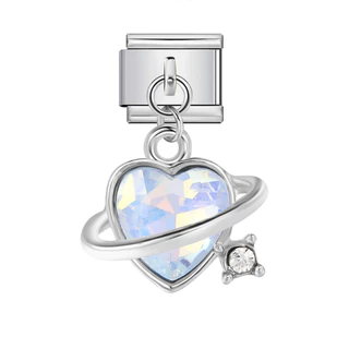 จี้ Love Moon Bow ออกแบบอิตาเลียน สร้อยข้อมือสแตนเลสแบบยืดหยุ่น สำหรับทำเองได้