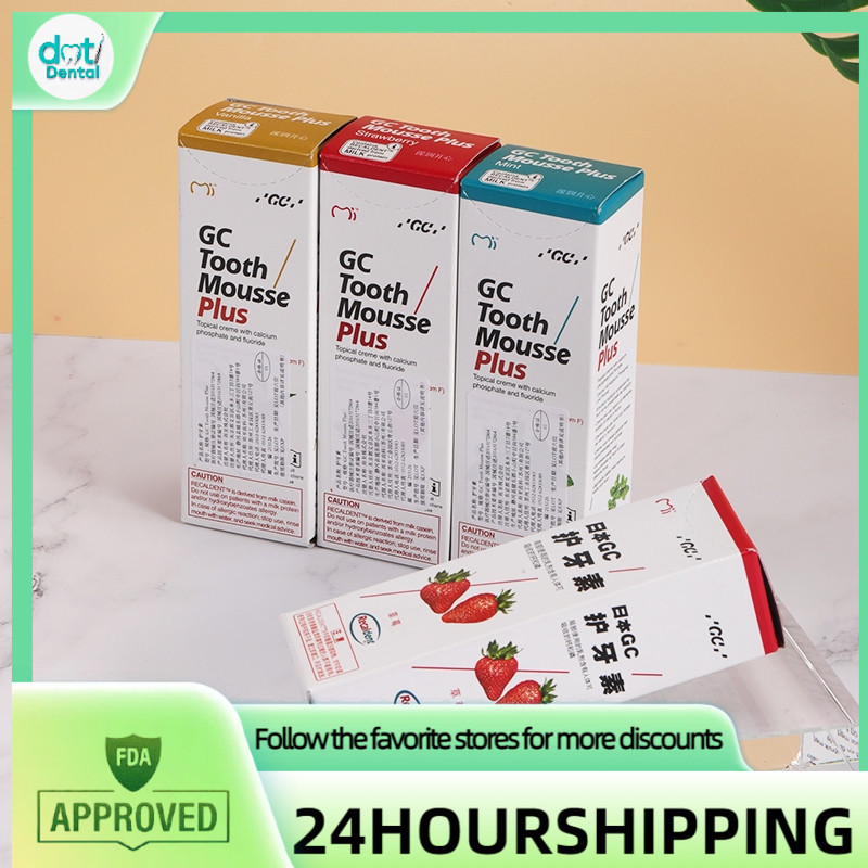 GC Tooth Mousse ครีมครีมเฉพาะที่มีแคลเซียมและฟอสเฟตชีวภาพสําหรับ Anticaries Tooth mousse 40g